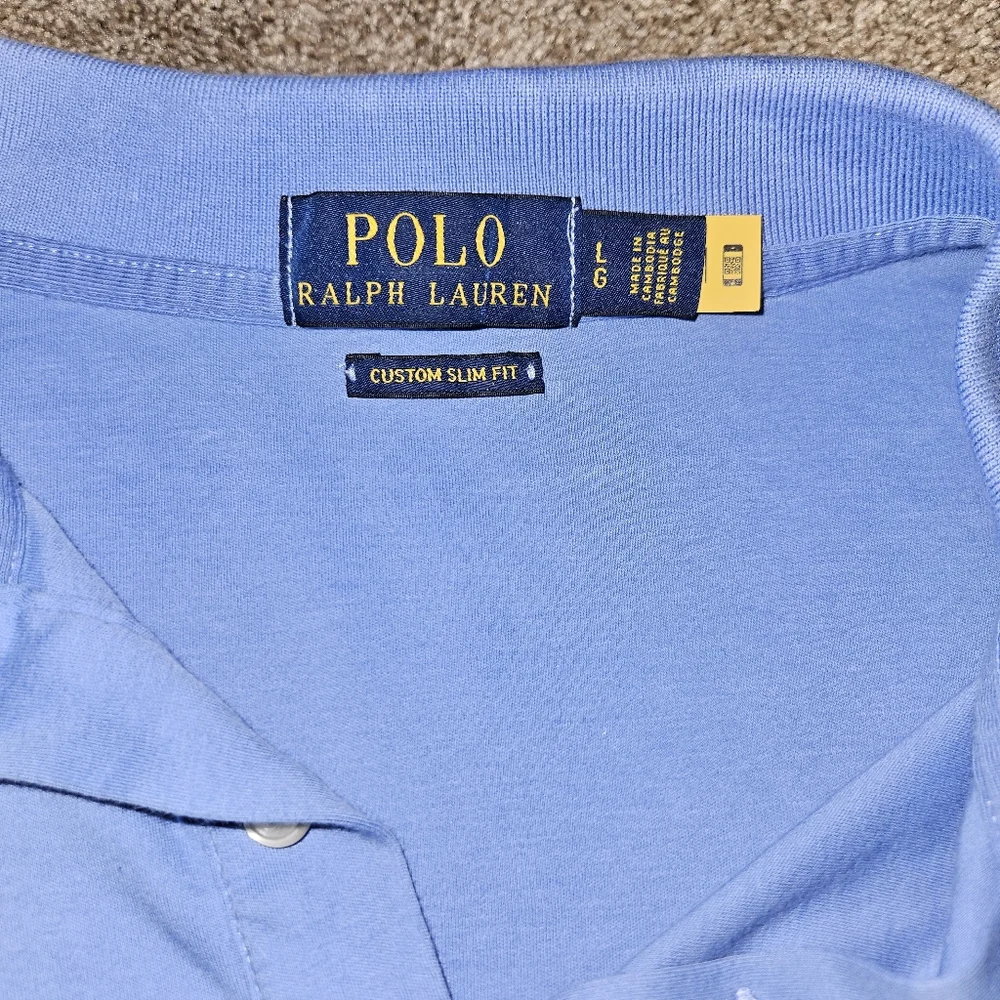 Polo Ralph Lauren Pima Soft Touch Men's Classic Slim Fit Cotton Shirt Blue,Large